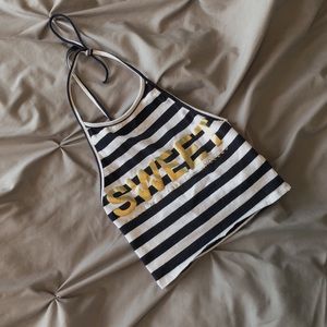 Forever 21 Halter striped printed crop top.